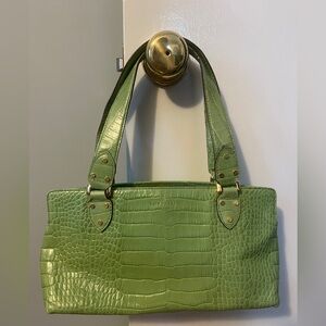 Kate Spade Women’s Green Croc Embossed Shoulder Bag